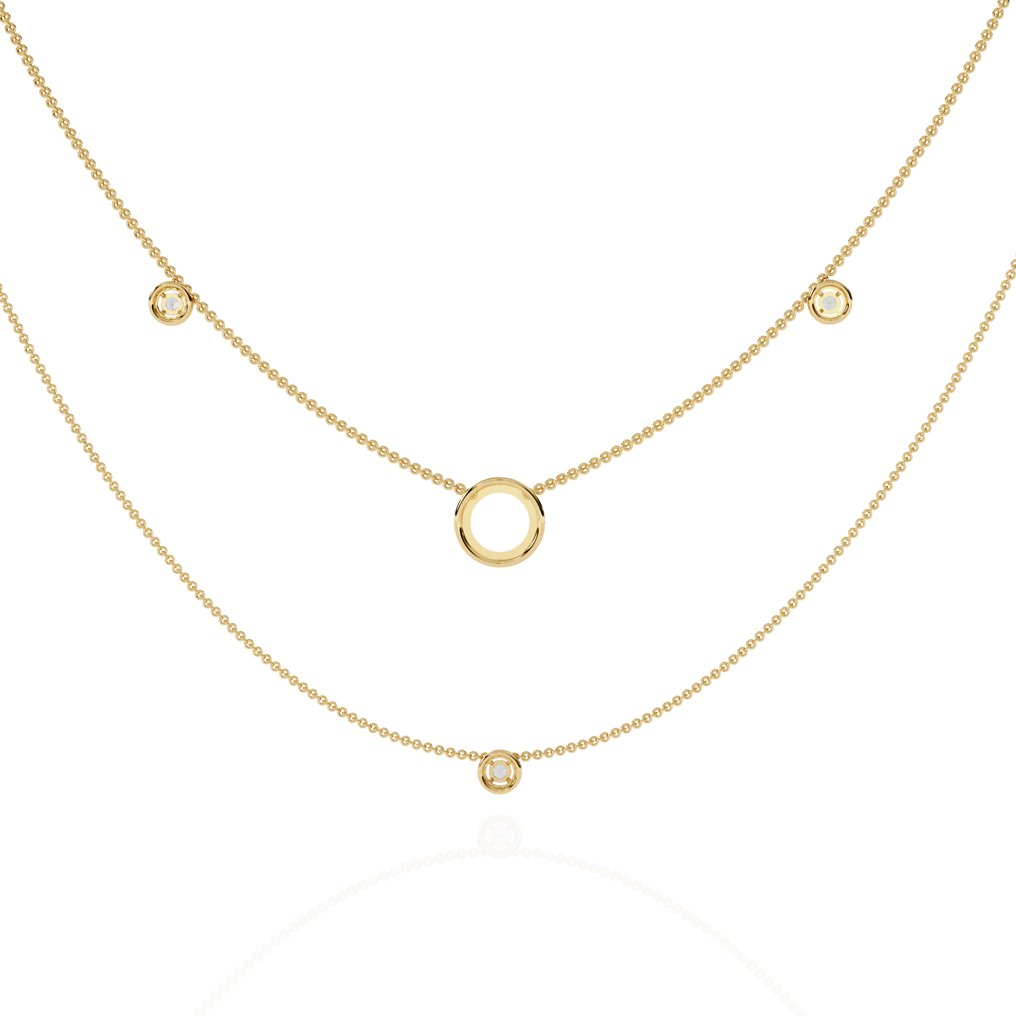 Solitairekart 0.46ct Natural Diamond Trio Charm Necklace-HI Color, VS-SI Clarity